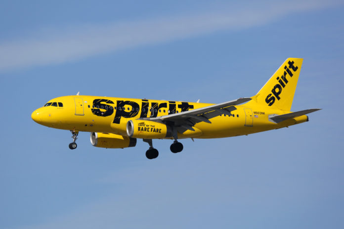 Spirit-Airlines-Plane-In-Flight
