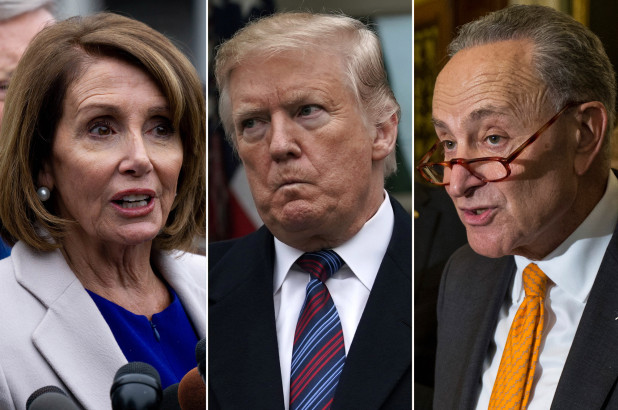 Nancy Pelosi, Donald Trump and Chuck Schumer