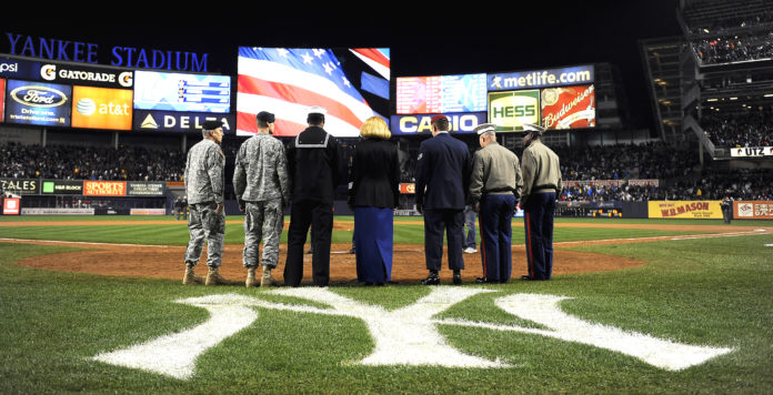 Wounded Warriors and Returning Veterans attend Game 1 of teh World Series at Yankee Stadium