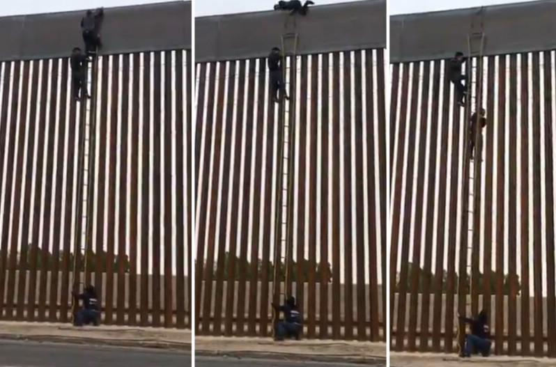 EPIC FOOTAGE: Mexicans Scale Trump's $150M Border Wall ...