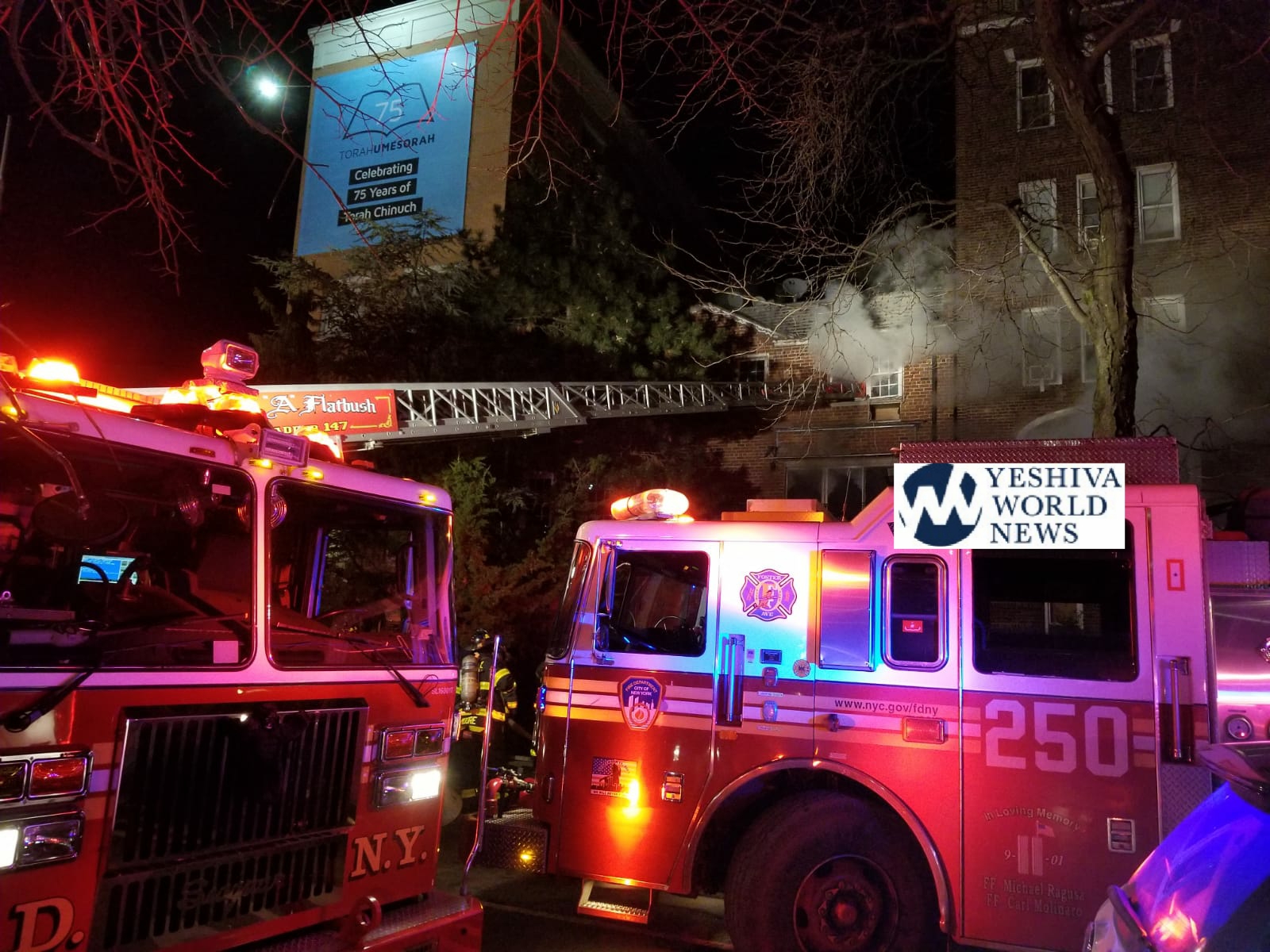 Flatbush Two Alarm Fire On Ocean Parkway; Victim With Serious injuries
