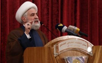 Hezbollah chief Naim Qassem. (Screenshot)