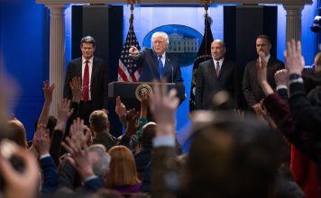 President Donald Trump speaks during a press briefing at the White House, Friday, Feb. 20, 2026, in Washington. (AP Photo/Allison Robbert)