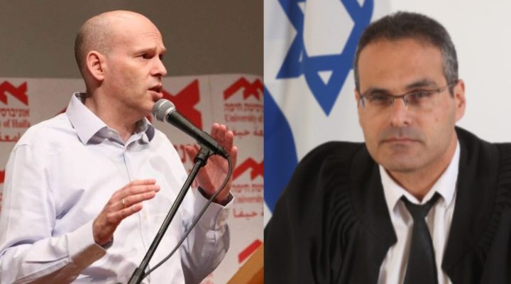 State Attorney Amit Aisman. (Haifa University); Justice Alon Gabizon. (Photo: Judicial Authority spokesperson)