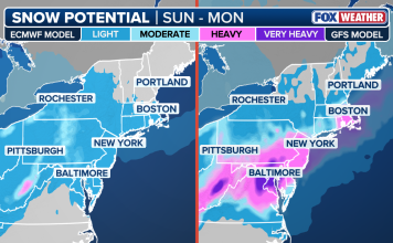 Weekend Snow Model Compare