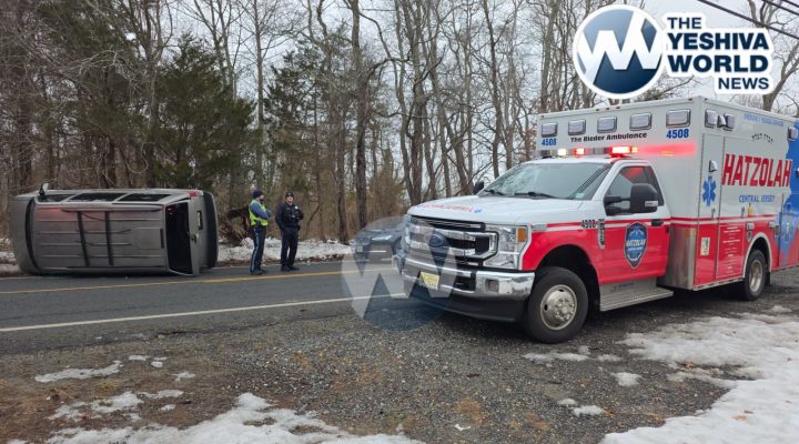 Hatzoloh and additional emergency personnel responded on Tuesday morning to a motor vehicle accident involving an overturned vehicle at the intersection of Hope Chapel Road and Linda Drive in Jackson.