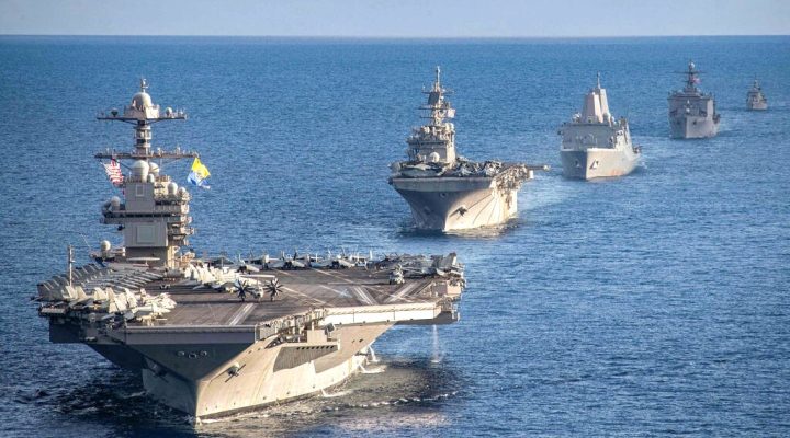 The USS Gerald R. Ford aircraft carrier on the way to the region. (Photo: Maxwell Orlosky/US Department of Defense)