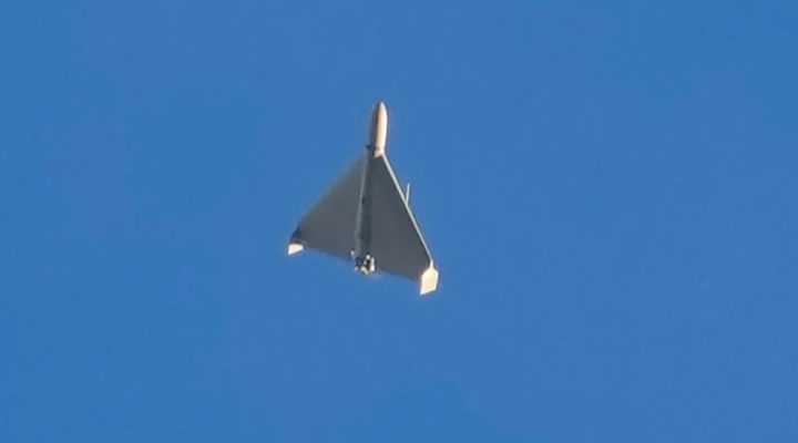 An Iranian Shahed exploding drone (AP Photo/Efrem Lukatsky, File)